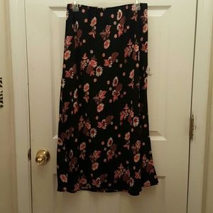 Black Floral Skirt